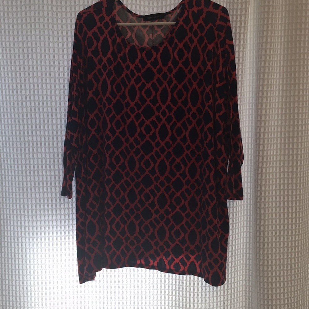 Navy/Coral patterned tunic